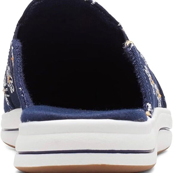 Clarks Women's cloud steppers Breeze Shore Mule Navy Floral Canvas NWT SZ10 - Picture 4 of 13